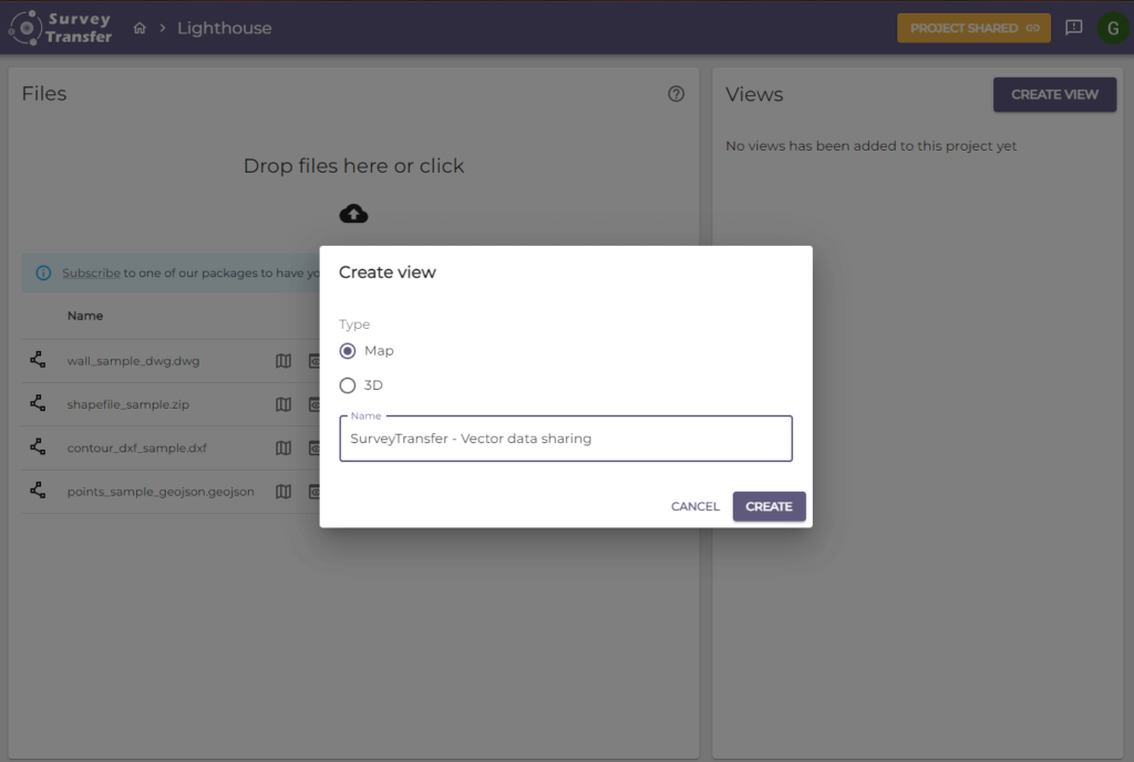 shapefiles, DXF, DWG and GeoJSON