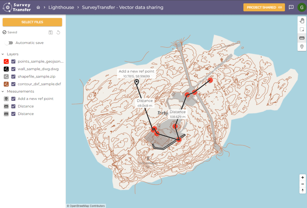 Sharing vector maps on the web with SurveyTransfer: sharing shapefiles, DXF, DWG and GeoJSON